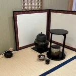 Tea ceremony setup in a Japanese-style room at Toshima Civic Center