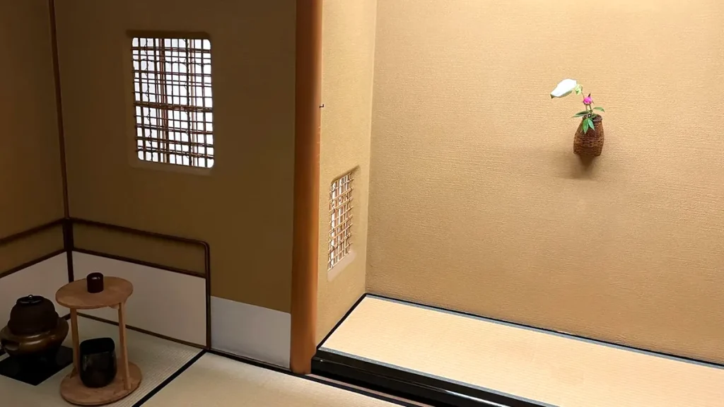 Traditional Japanese tea room setting